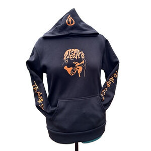 Travis Scott - Mens S - Black & Orange Face Palm Rodeo Hoodie - name on sleeves